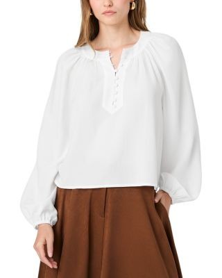French Connection Round Neck Button Front Blouse