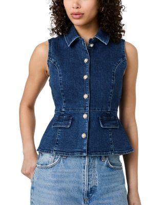 French Connection Delancey Denim Peplum Top
