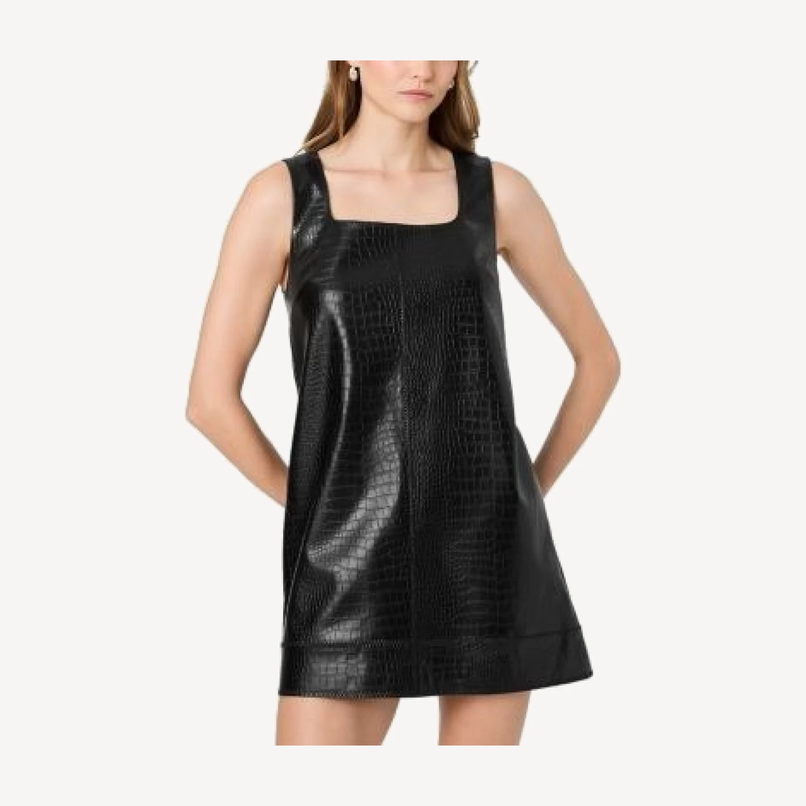 French Connection Faux Croc Square Neck Mini Dress
