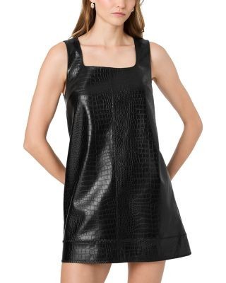 French Connection Faux Croc Square Neck Mini Dress