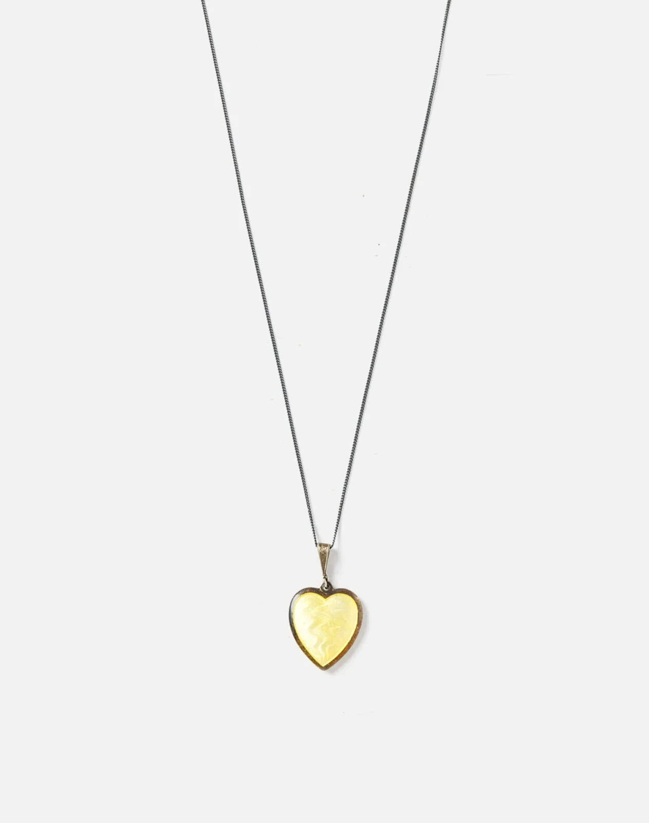 RE/DONE Vintage | 69s Guilloche Sterling Enameled Heart Necklace | Vintage Necklaces