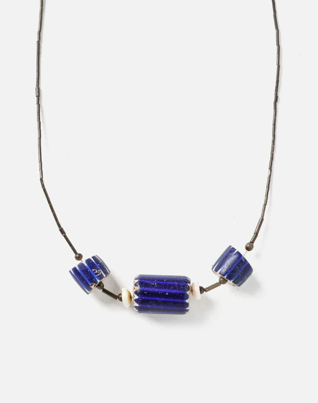 RE/DONE Vintage | 70s Seed Bead cord and ceramic bead Necklace | Vintage Necklaces