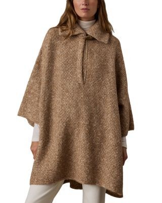 Faherty Apres Cotton & Alpaca Poncho Sweater