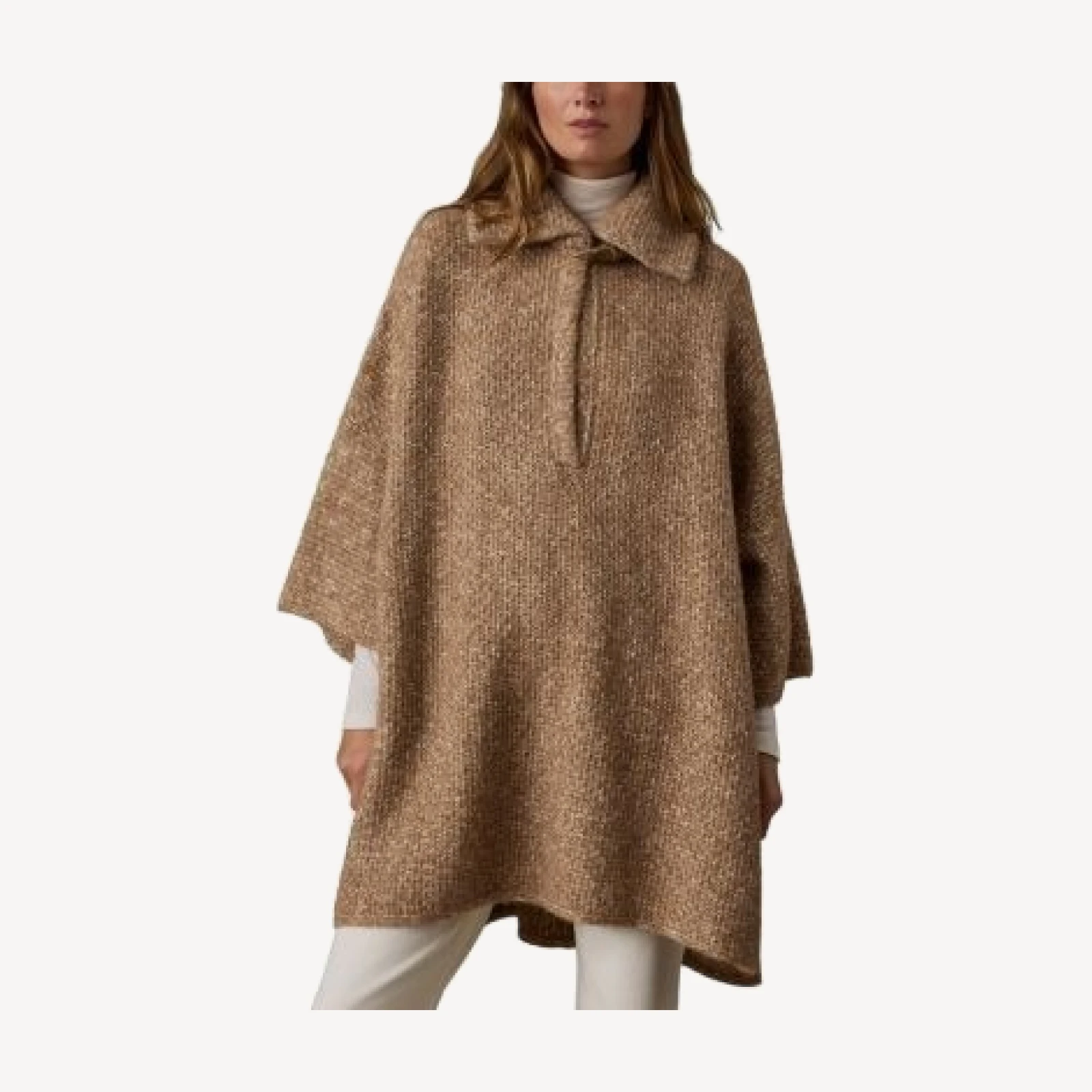 Faherty Apres Cotton & Alpaca Poncho Sweater