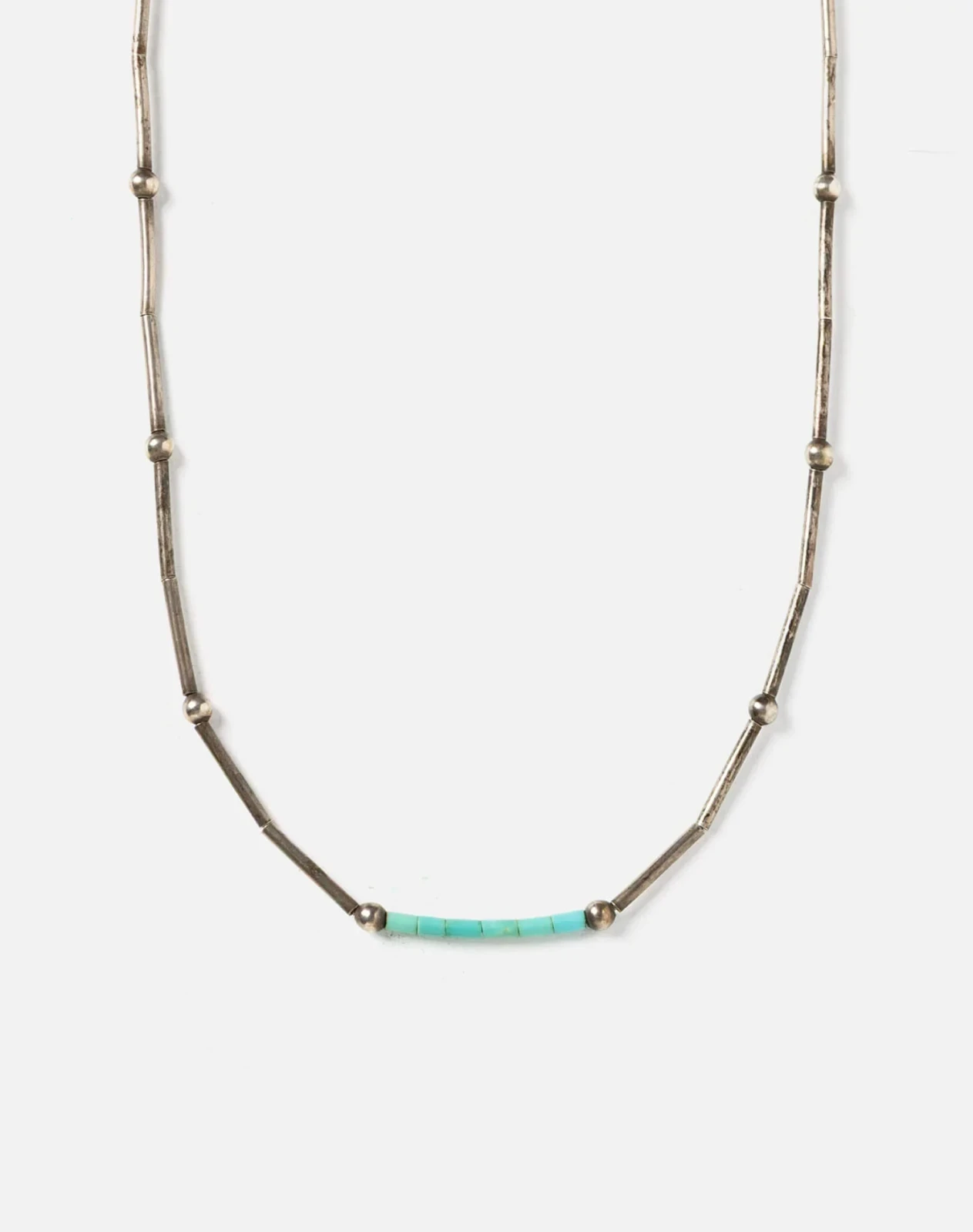 RE/DONE Vintage | 60s Liquid Silver Turquoise Choker | Vintage Necklaces