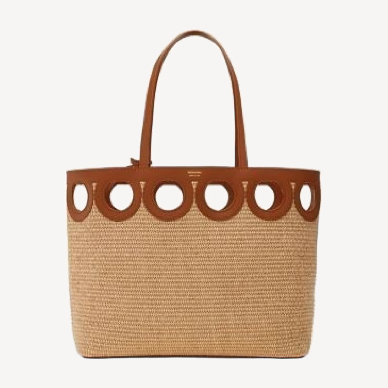 Ferragamo Gancini Frame Raffia Tote Bag