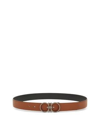 Ferragamo Men's Double Gancini Reversible Leather Belt