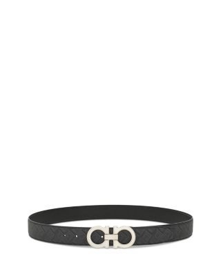 Ferragamo Men's Double Gancini Reversible Leather Belt