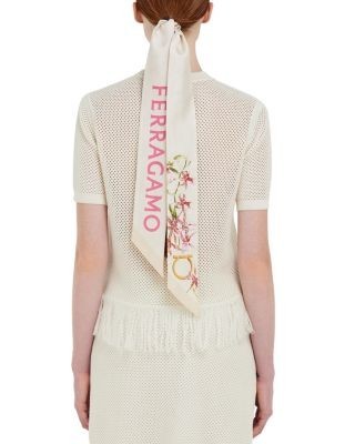Ferragamo Gaia Print Silk Bandeau Scarf