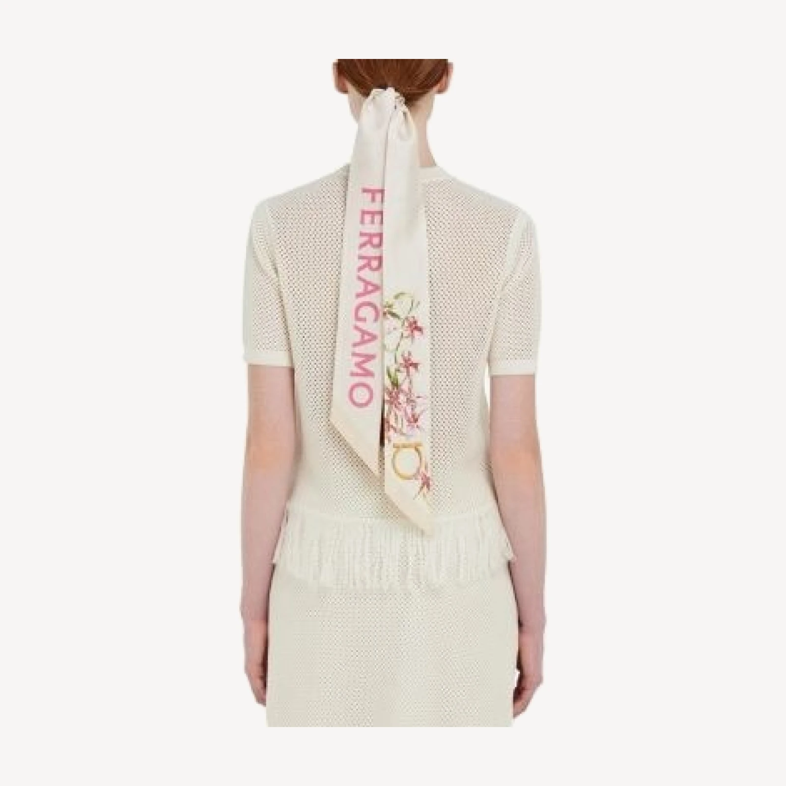 Ferragamo Gaia Print Silk Bandeau Scarf