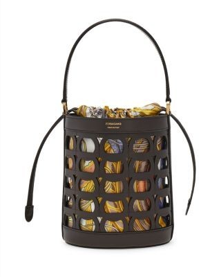 Ferragamo Gancini Mini Leather Bucket Bag
