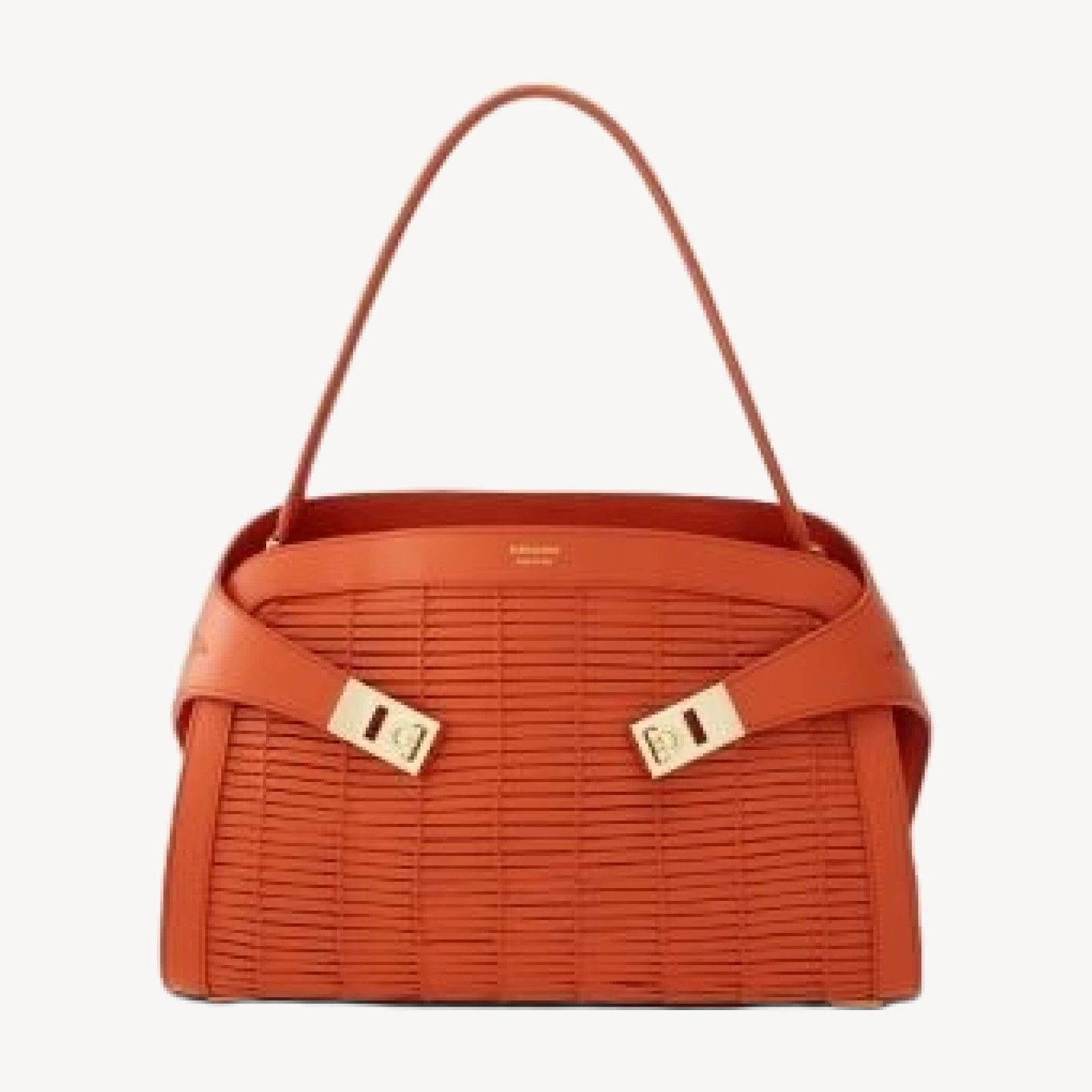 Ferragamo Hug Medium Woven Leather Handbag