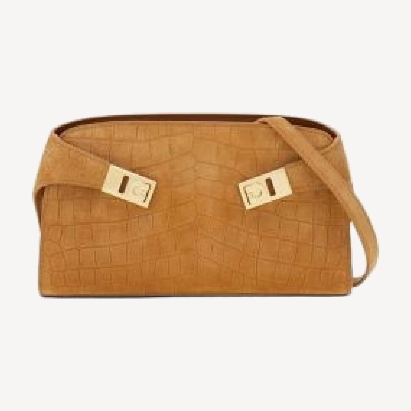 Ferragamo Hug Mini Embossed Suede Crossbody