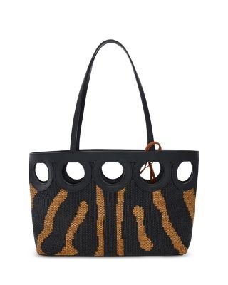 Ferragamo Medium Zebra Print Raffia Tote Bag