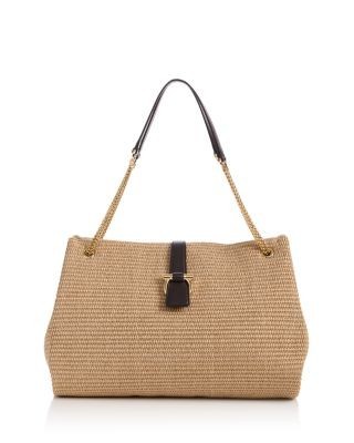 Ferragamo Mia Gancini Raffia Tote