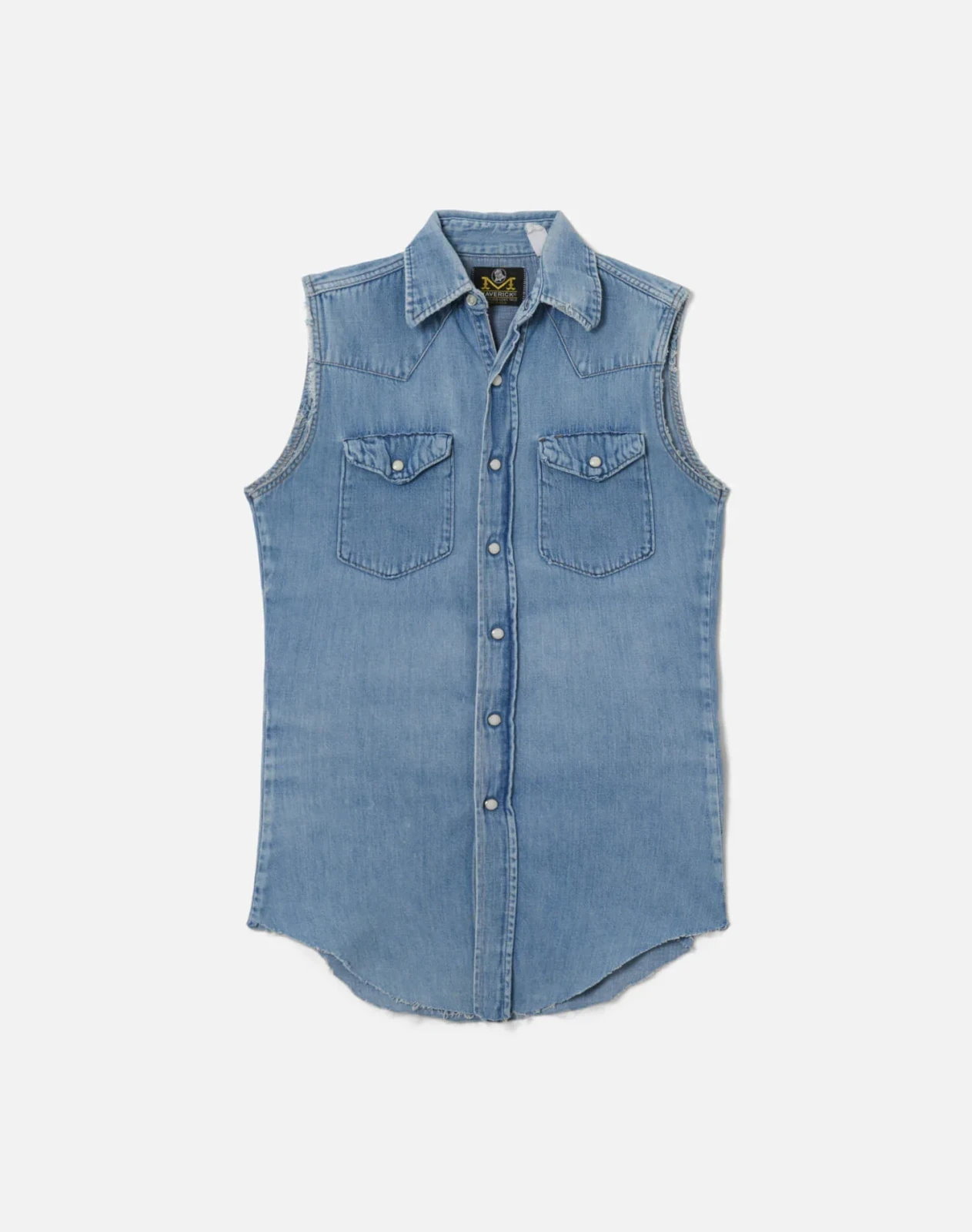 70s Maverick Cut Off Pearl Snap Shirt