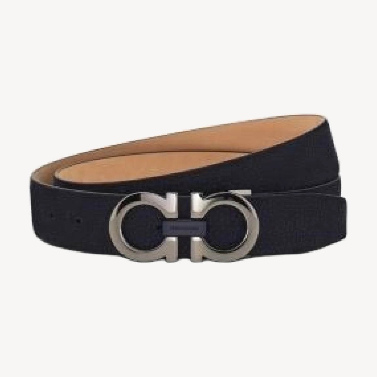 Ferragamo Men's Double Gancini Nubuck Belt