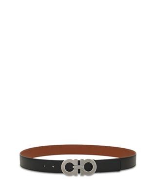 Ferragamo Men's Double Gancini Reversible Leather Belt