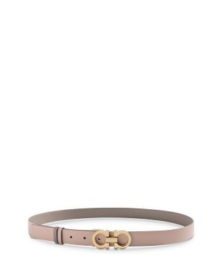 Ferragamo Women's Double Gancini Reversible Leather Belt