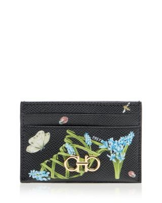 Ferragamo Sunrise Gancini Leather Card Case