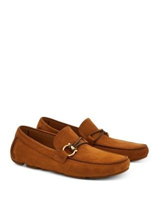 Ferragamo Men's Gancini Ornament Driver Loafers