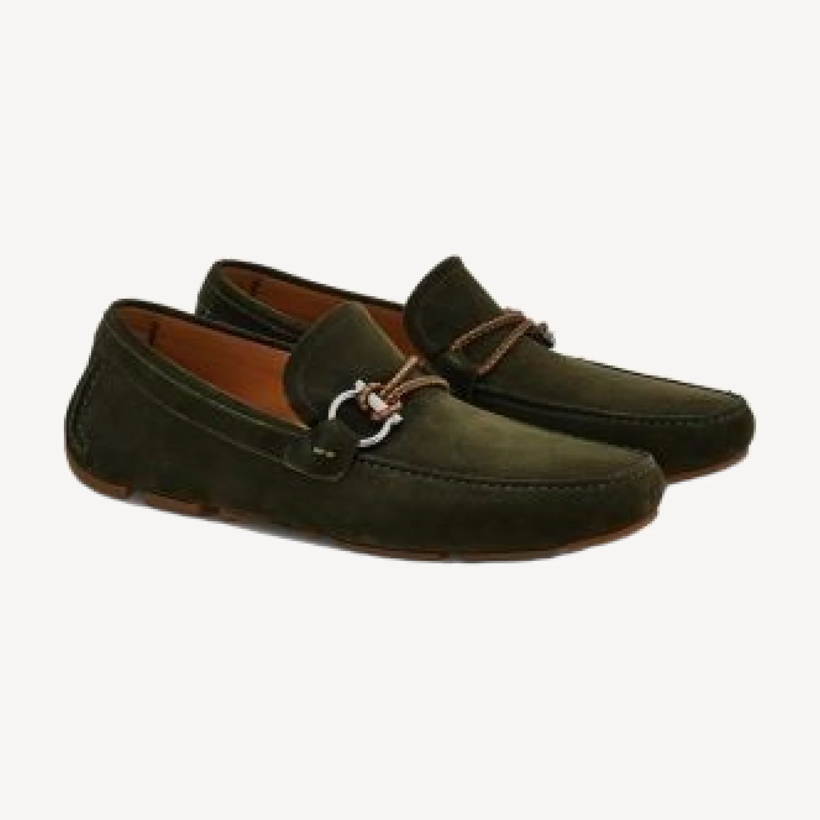 Ferragamo Men's Gancini Ornament Driver Loafers