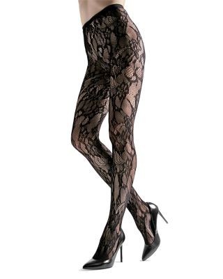 Natori Lace Cut Out Fishnet Tights