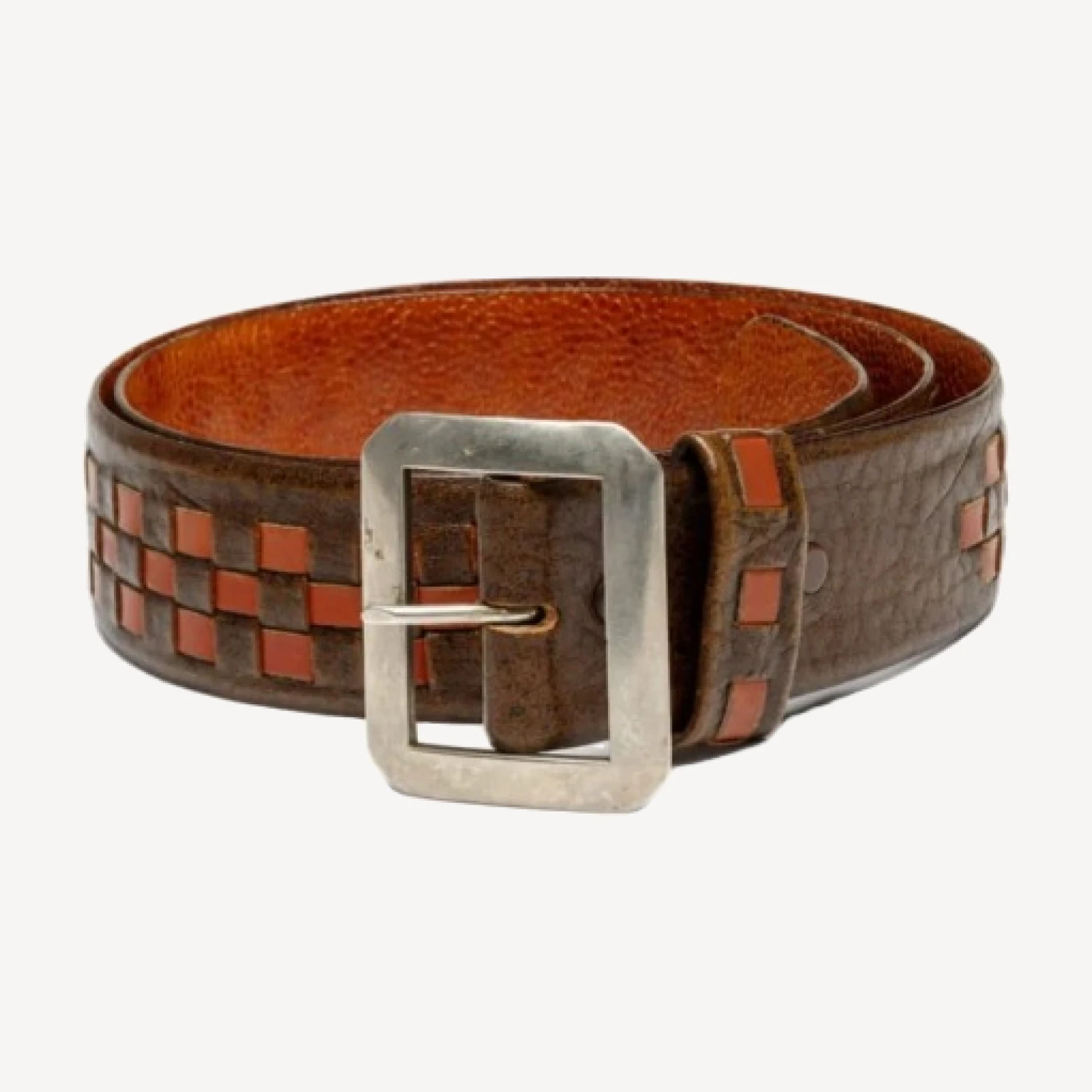 RE/DONE Vintage | 70s Checkered Leather Belt | Vintage Belts