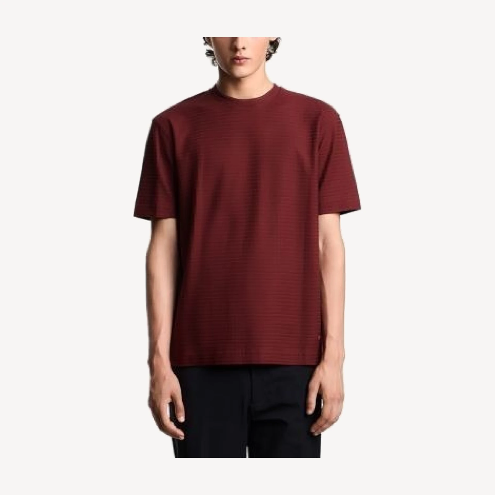 Emporio Armani Textured Cotton Jacquard Tee