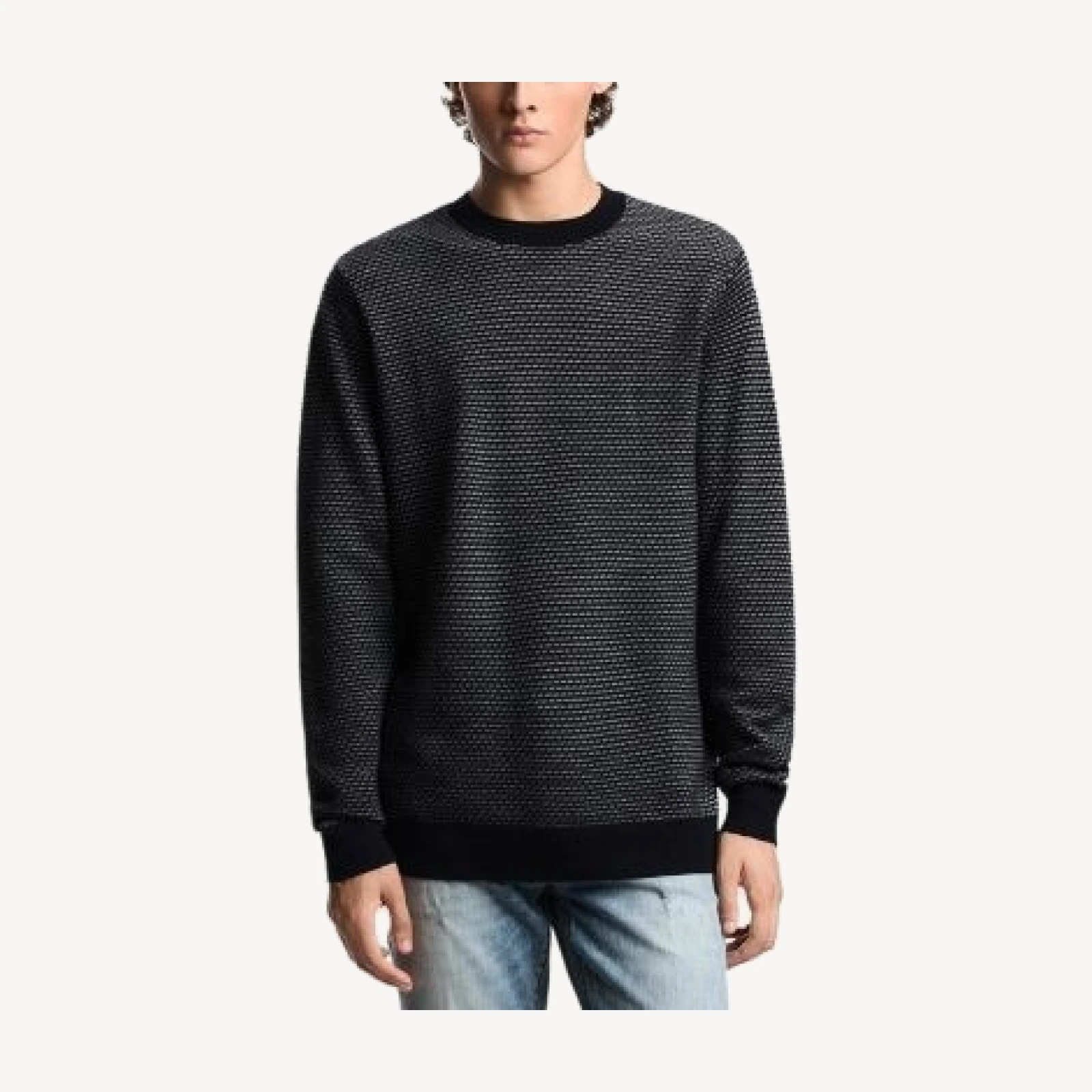 Emporio Armani Virgin Wool Jacquard Sweater
