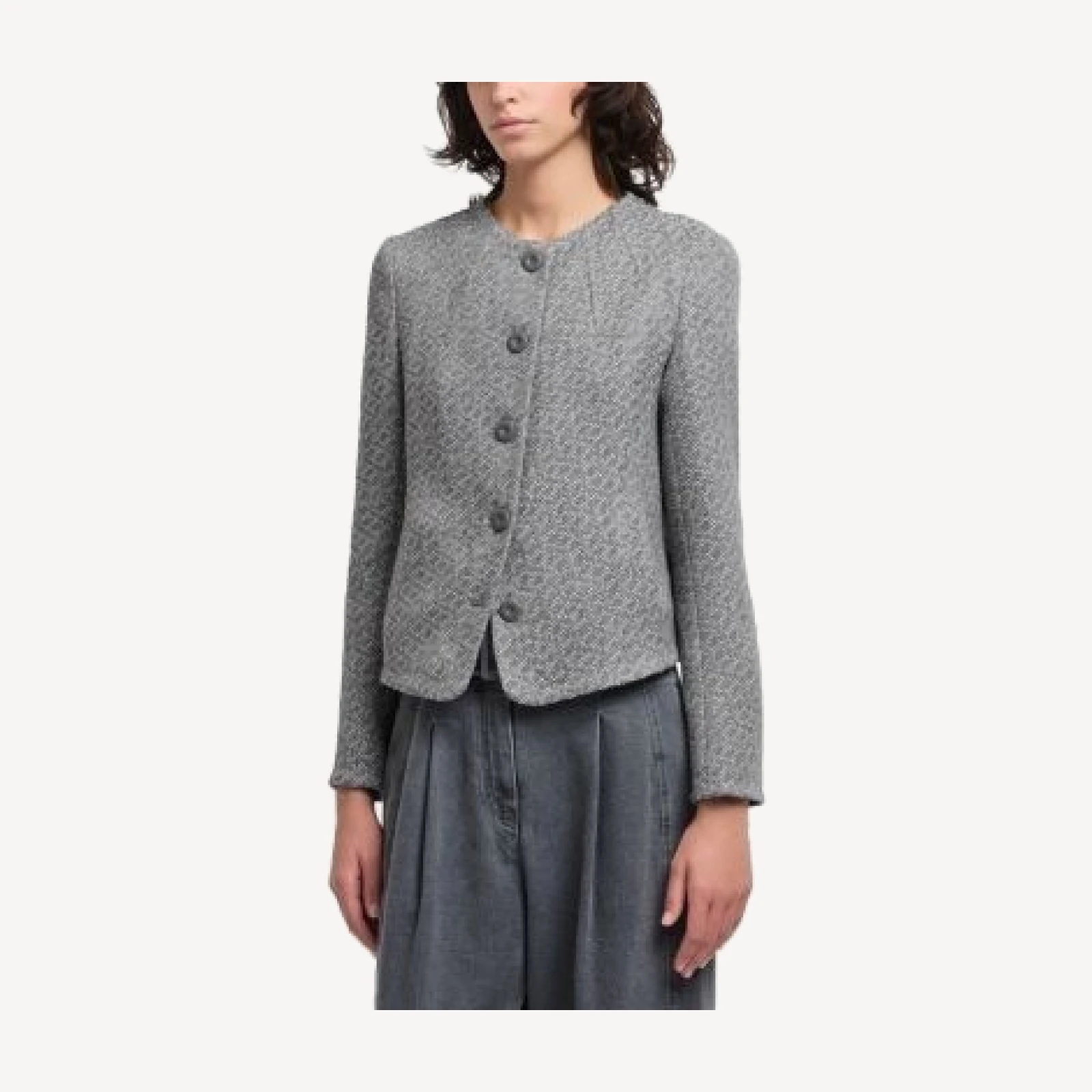 Emporio Armani Tricot Effect Jacquard Jacket
