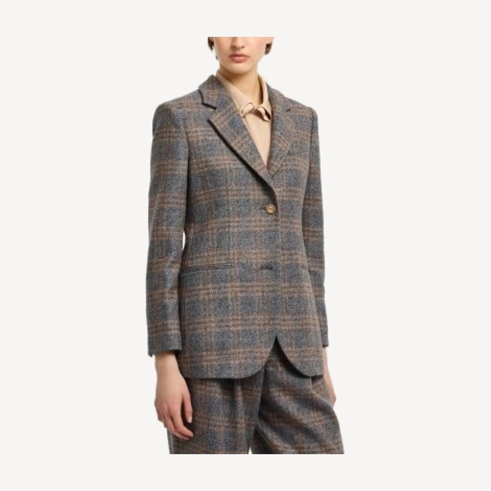 Emporio Armani Icon Checkered Wool Blazer