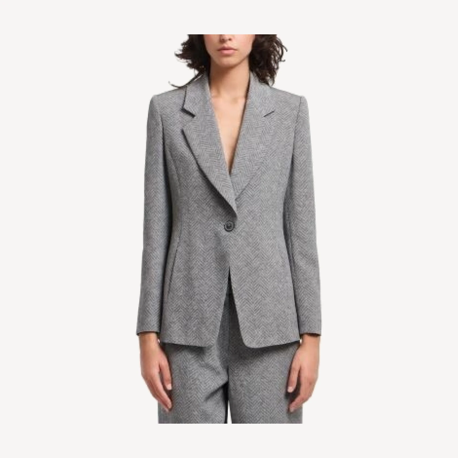 Emporio Armani Viscose and Wool Blend Chevron Blazer