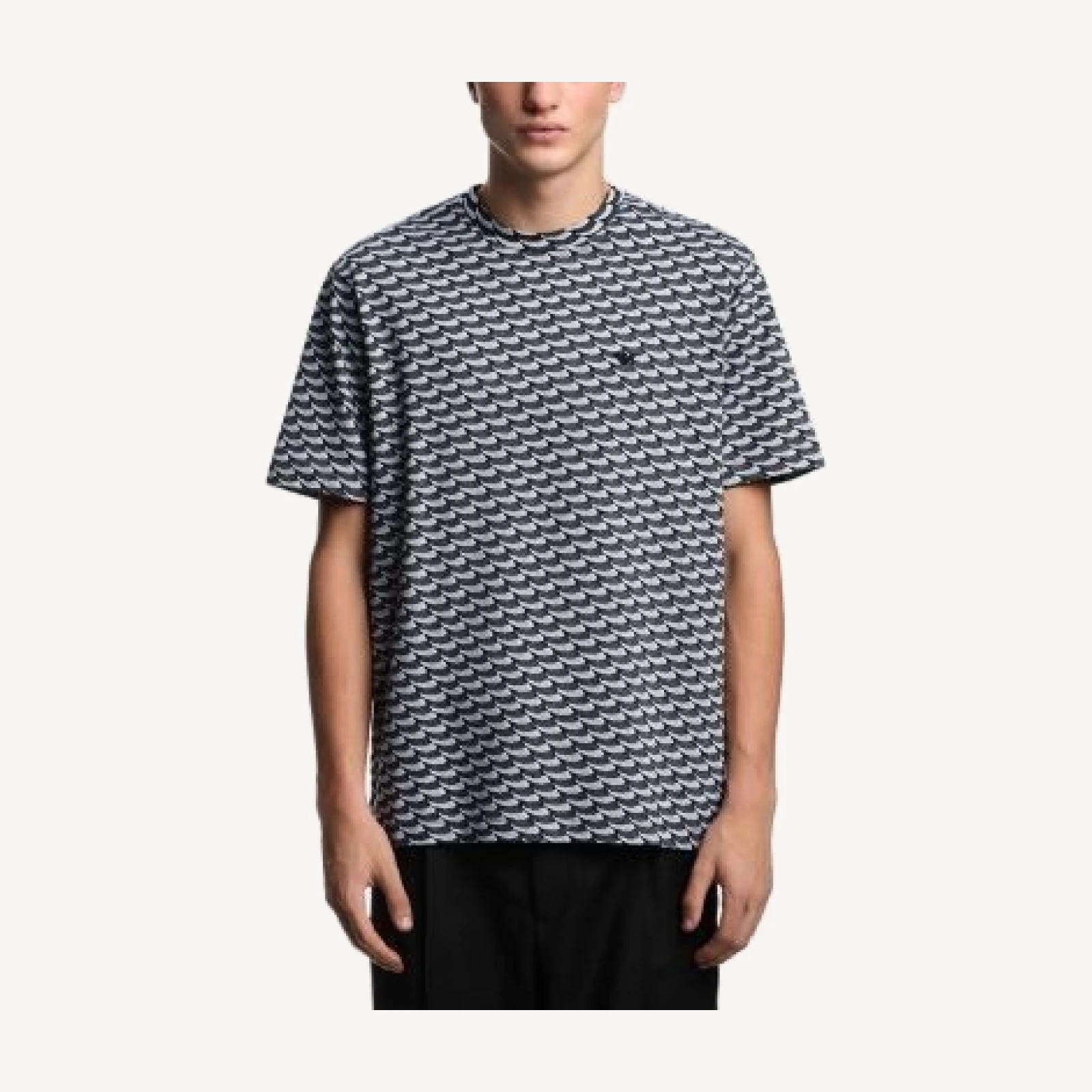 Emporio Armani Regular Fit Optical Jacquard Print Tee