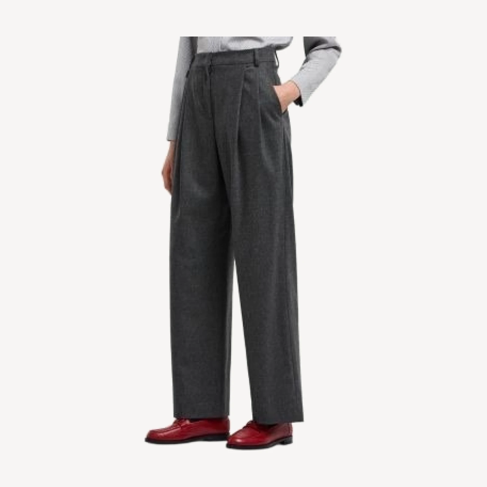 Emporio Armani Wool Blend Pleated Pants