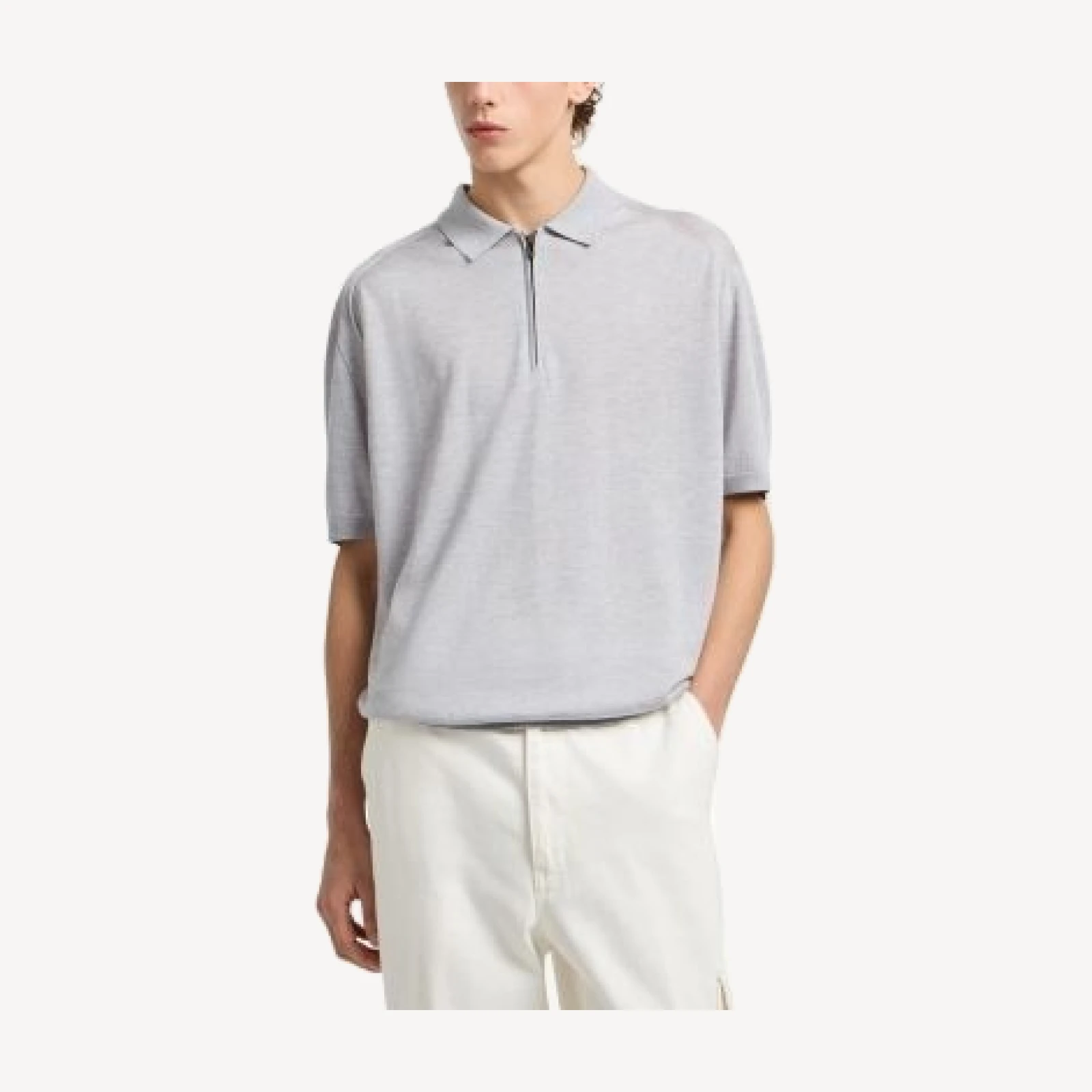 Emporio Armani Regular Fit Zip Knit Polo