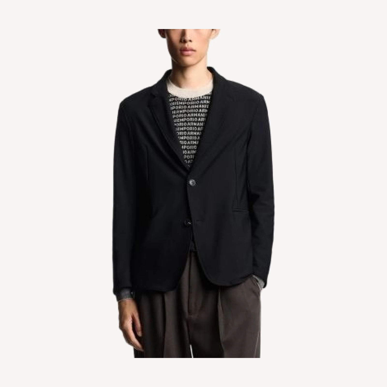 Emporio Armani Regular Fit Technical Jersey Blazer