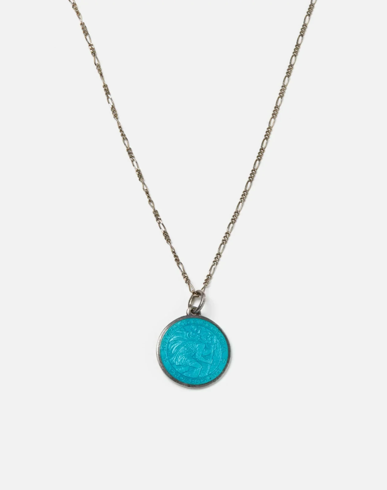 RE/DONE Vintage | 60s Sterling Aqua St Christopher Necklace | Vintage Necklaces