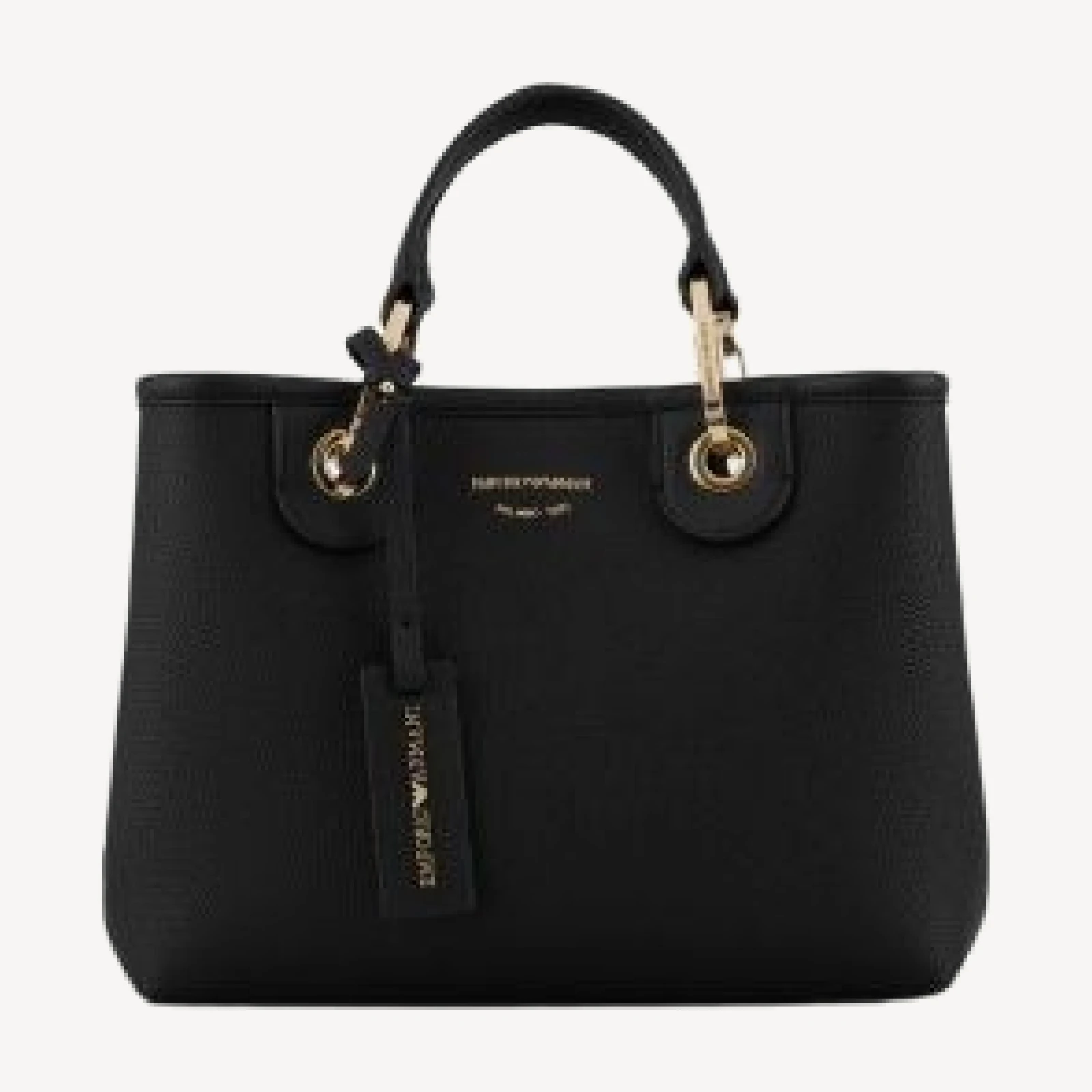 Emporio Armani MyEA Small Black Shopper Tote Bag