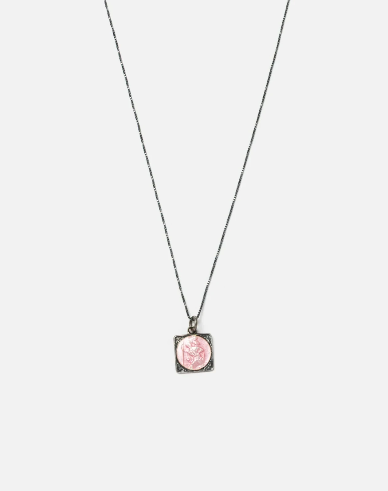 RE/DONE Vintage | 70s Square Sterling St Christopher Necklace | Vintage Necklaces
