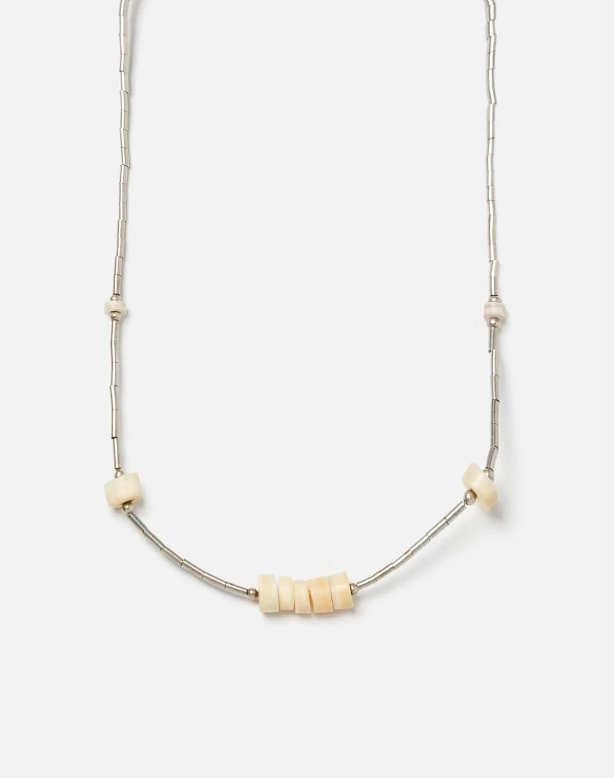 RE/DONE Vintage | 70s White and Tube Bead Necklace | Vintage Necklaces