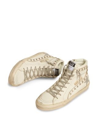 Golden Goose Women's Slide Studded Leather High Top Sneakers