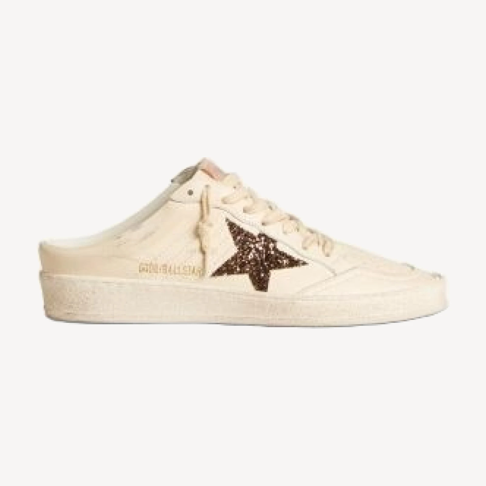 Golden Goose Women's Ballstar Sabot Almond Toe Glitter Star Slide Sneakers