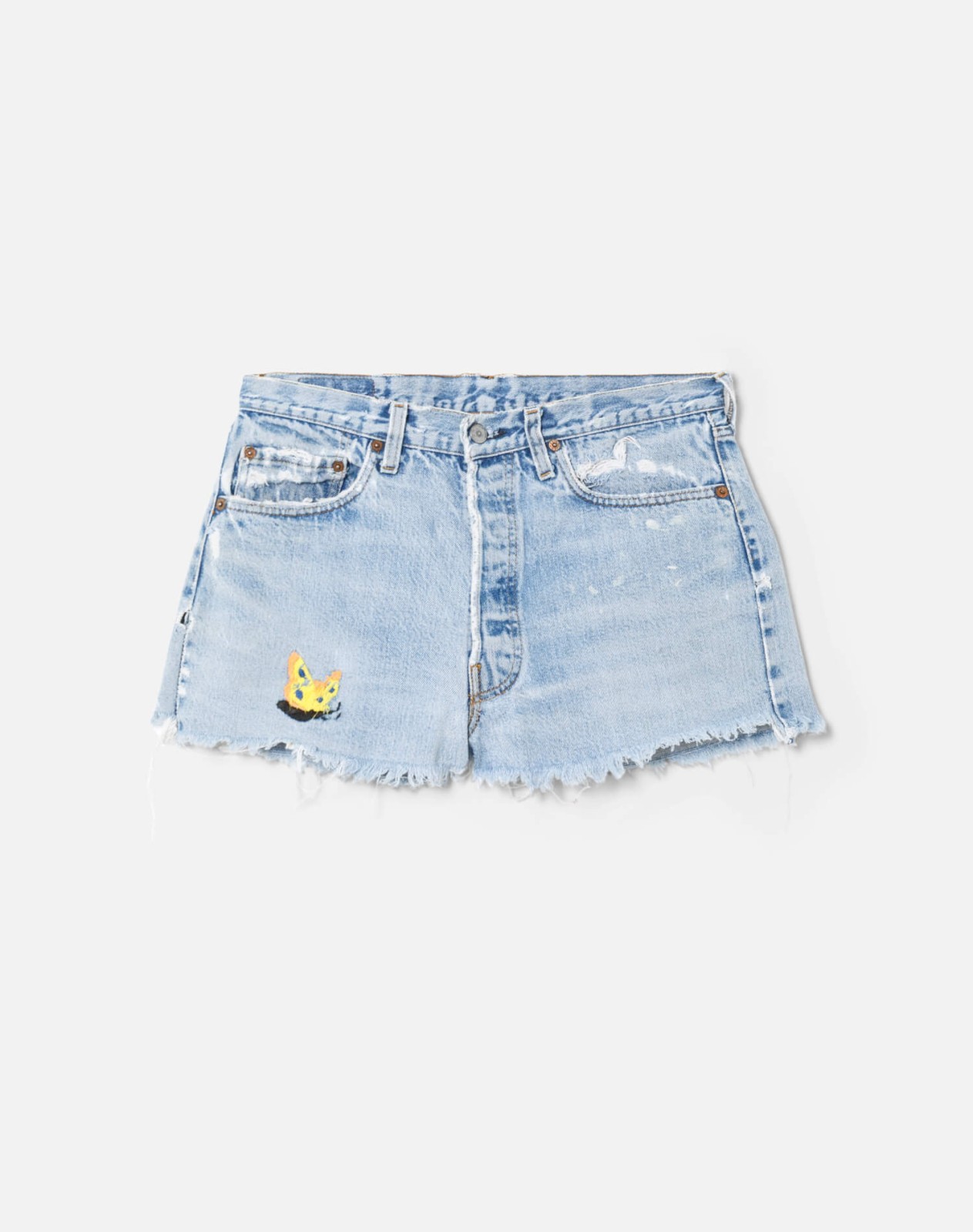 80s Bar Tack Selvedge Distressed Embroidered 501 Levi's Shorts -#23