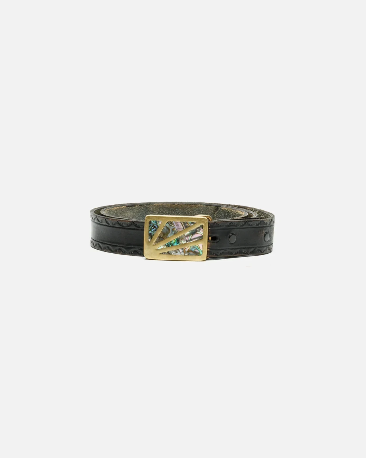 RE/DONE Vintage | 60S Abalone Inlaid Brass Belt -#32 | Vintage Belts