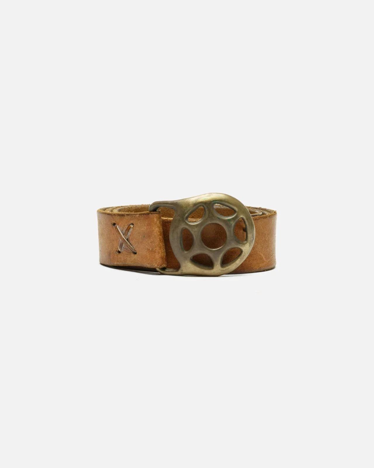 RE/DONE Vintage | 70s Round Brass Buckle Belt -#36 | Vintage Belts