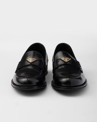 Prada Men's Brushed Leather Loafers