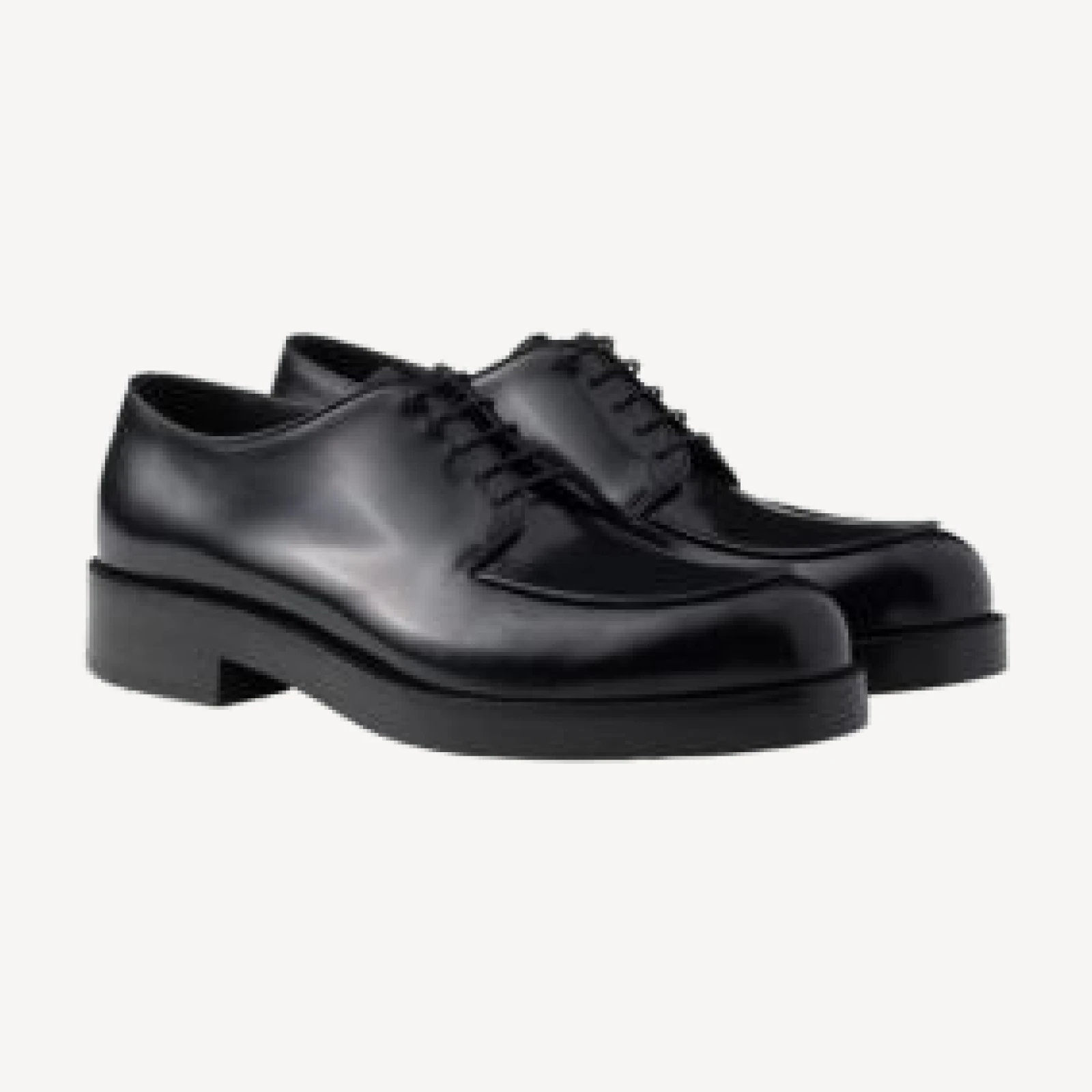 Prada Men's Brushed Leather Derby Shoes
