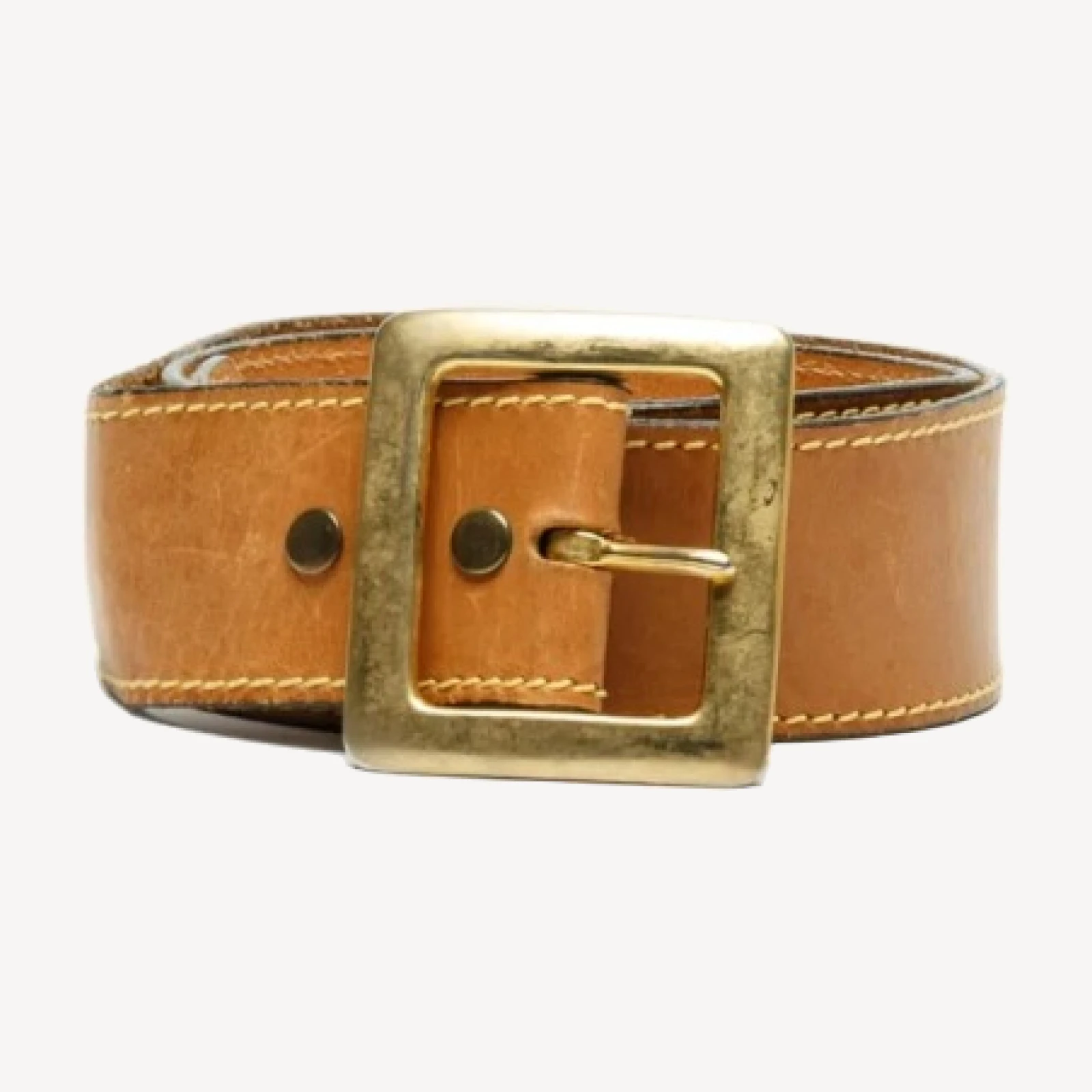 RE/DONE Vintage | 70s Leather and Brass Belt -#39 | Vintage Belts