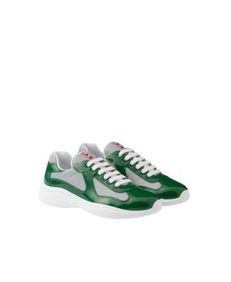 Prada Men's America's Cup Sneakers Patent Leather And Technical Fabric in Dark Green